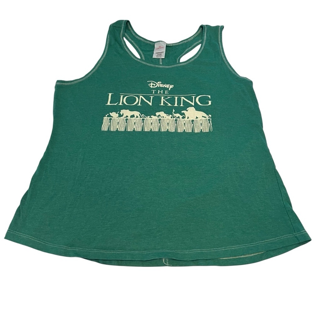 Disney Lion‎ King Graphic Tank Top XXL Green Racerback Sleepwear Lounge Tee